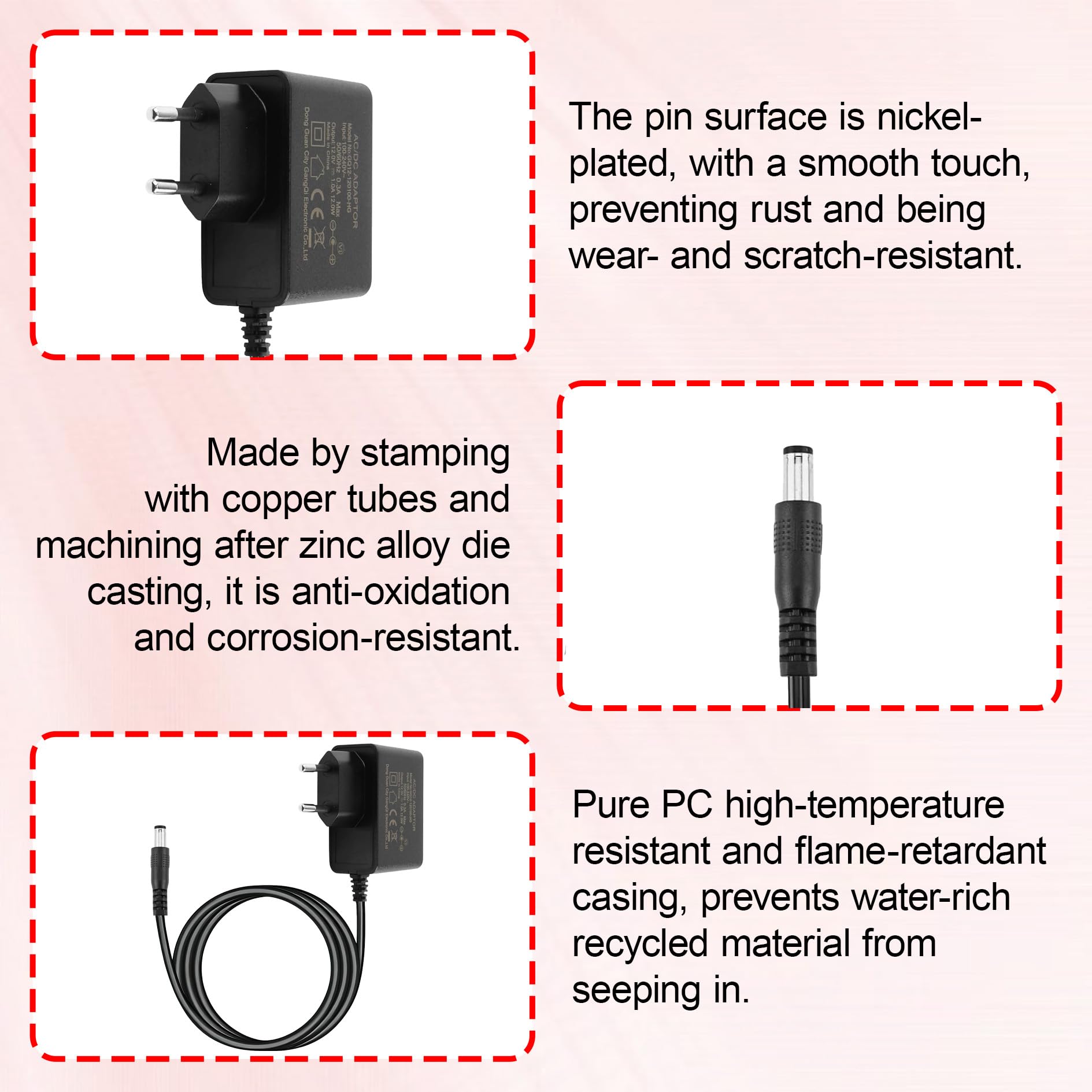 Chargeur AC/DC Adapter 12V, Transformateur Universel, Cable Adaptateur 12V, Transformateur 1A, Adaptateur Secteur de Remplacement Compatible pour Claviers et Pianos Numériques, Durabilité