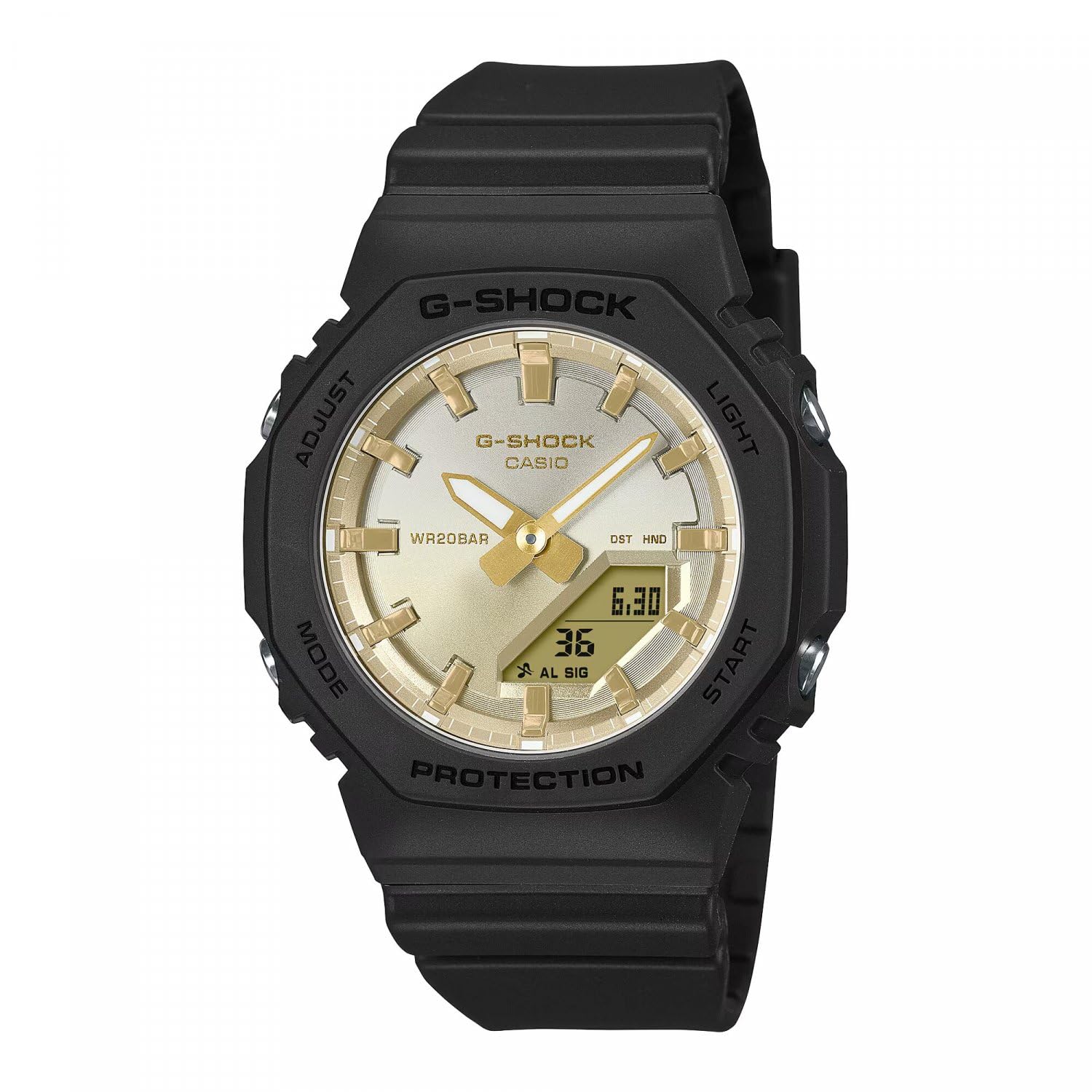 House of Watches - Casio G-Shock Sunset Glow Black Rubber Dual Display Watch GMA-P2100SG-1AER