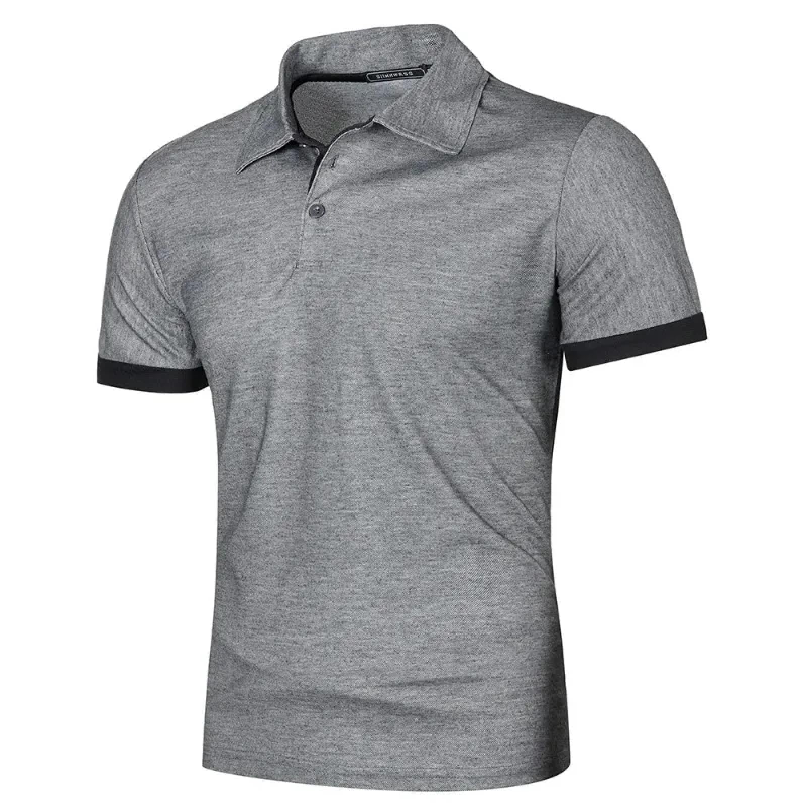 Camicia Uomo Casual Formale Shirt Lunghe Manichepolo Manica Corta da Uomo Tinta Unita Streetwear Tshirt con Risvolto Leggero per Gli Uomini Estate Jogging Sport