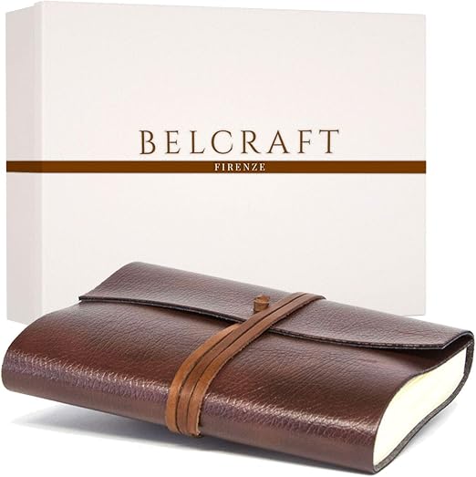 Belcraft Carnet journal intime rechargeable A5 en cuir recyclé fait main en Italie