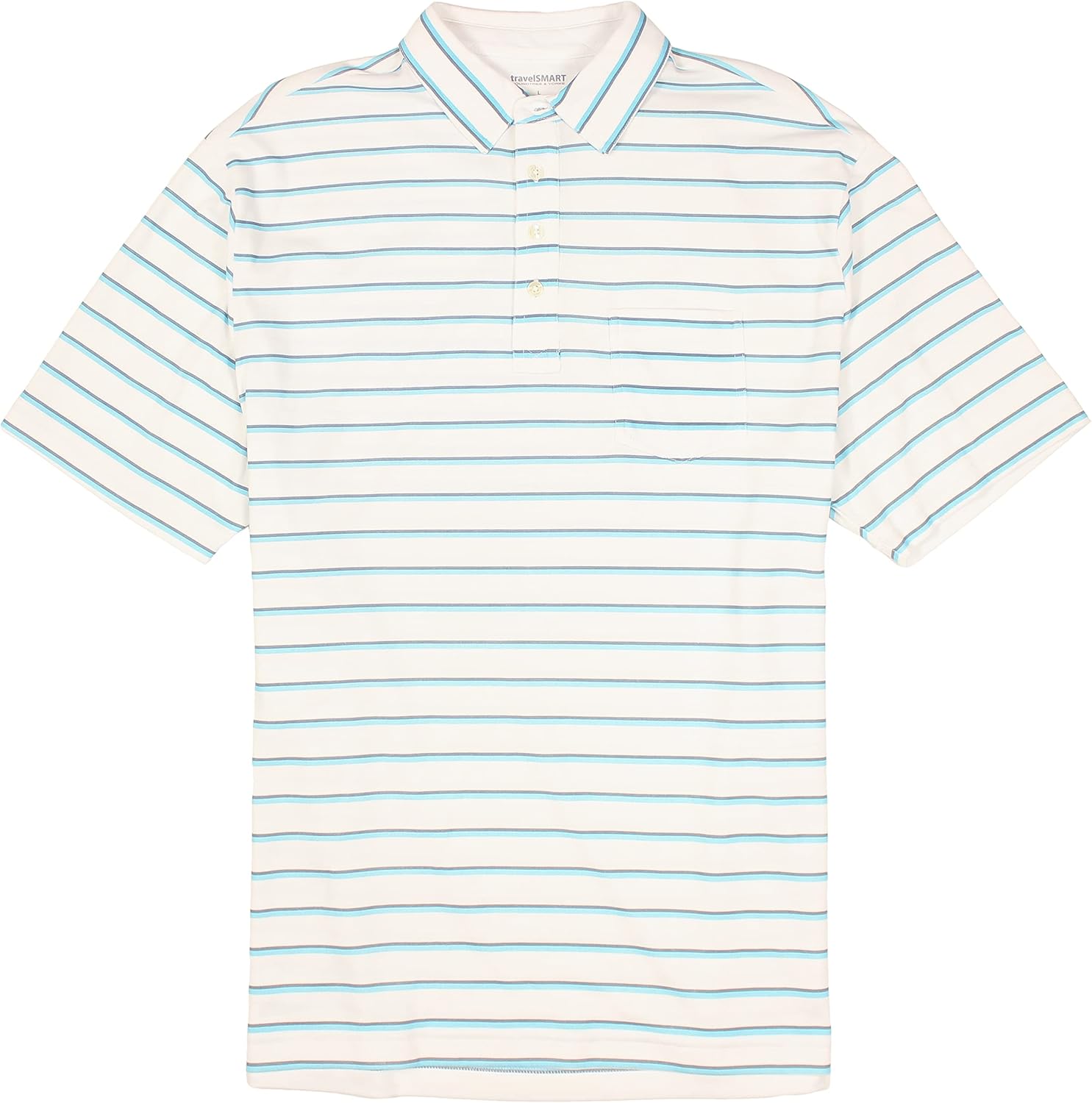 Roundtree & Yorke TravelSMART Men's Wrinkle-Free Short Sleeve Polo Shirt, Easy Care, Regular Sizes