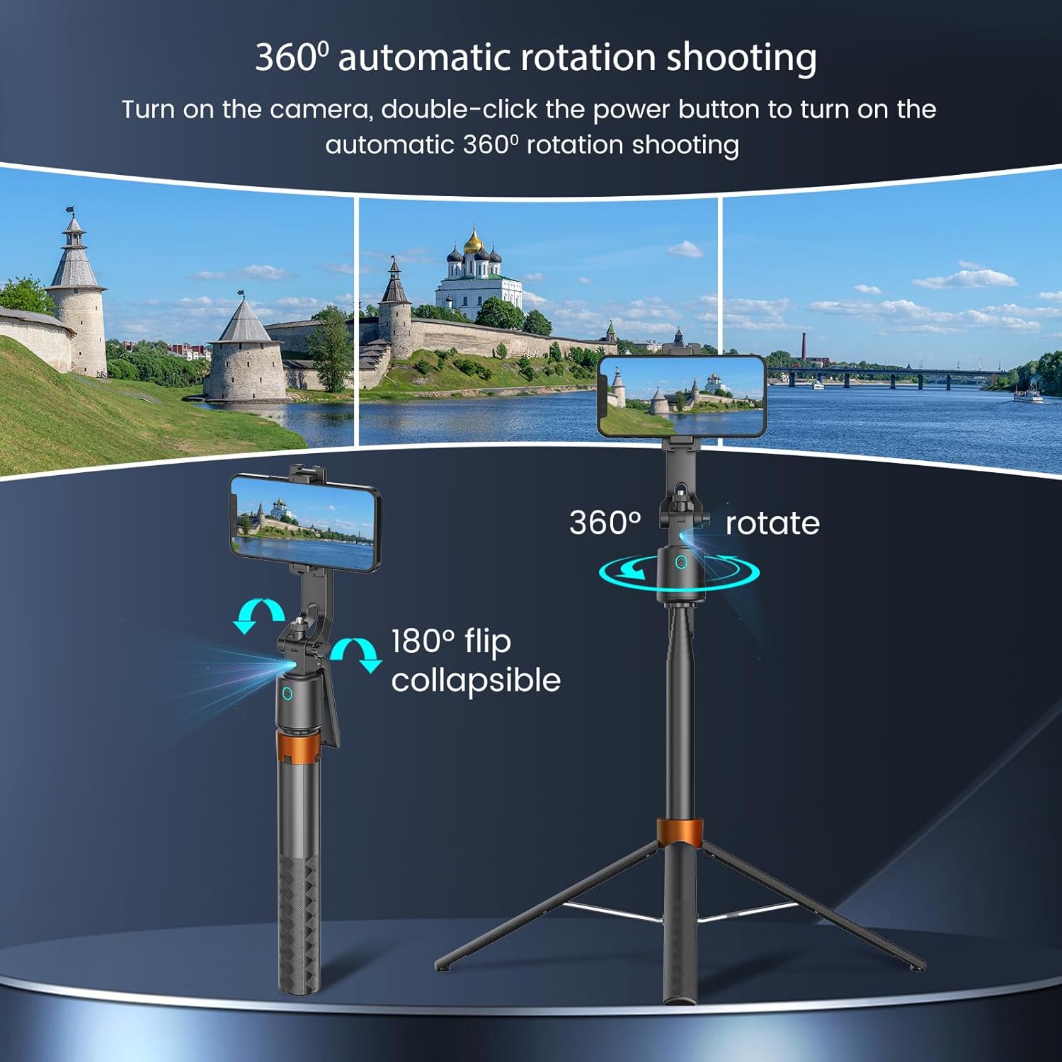Auto Face Tracking Tripod for iPhone,70" Tall Travel Phone Tripod with Remote and Gesture Control,Selfie Stick for Video Recording&TikTok Live Streaming&Content Creator