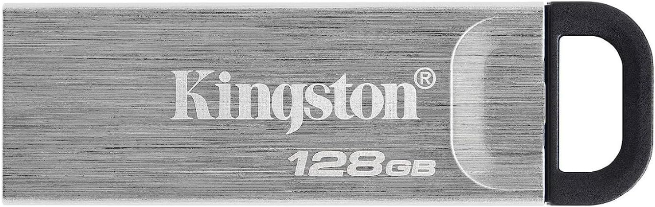DataTraveler Kyson USB 3.2 Flash Drive 128 GB - Gen 1 with Stylish Capless Metal Case (DTKN/128GB)
