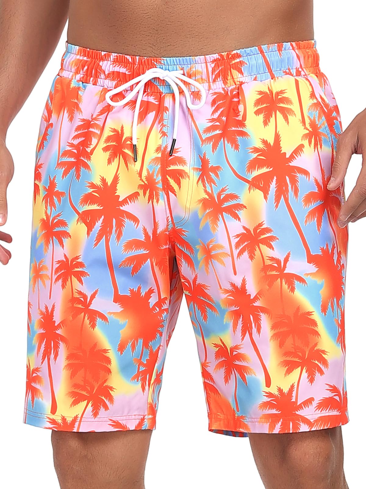 RELLECIGA Men's Board Shorts Quick Dry 9 Inch Swim Trunk with Mesh Lining