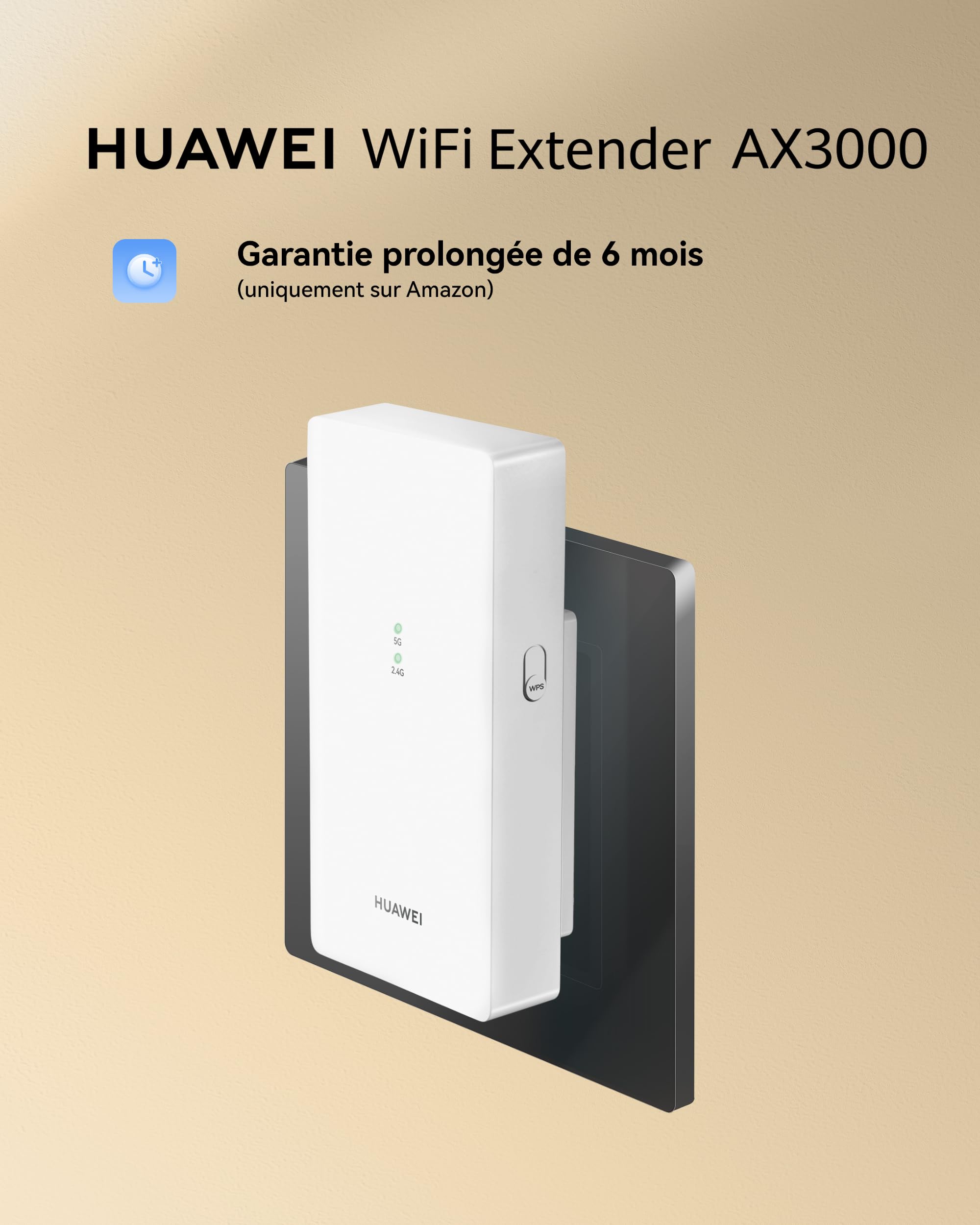 HUAWEI WiFi Extender AX3000, Répéteur Wi-FI Double Bande Wi-FI 6 3000 Mbps, Compatible avec la Plupart des routeurs Wi-FI, Booster Wi-FI avec Mode AP