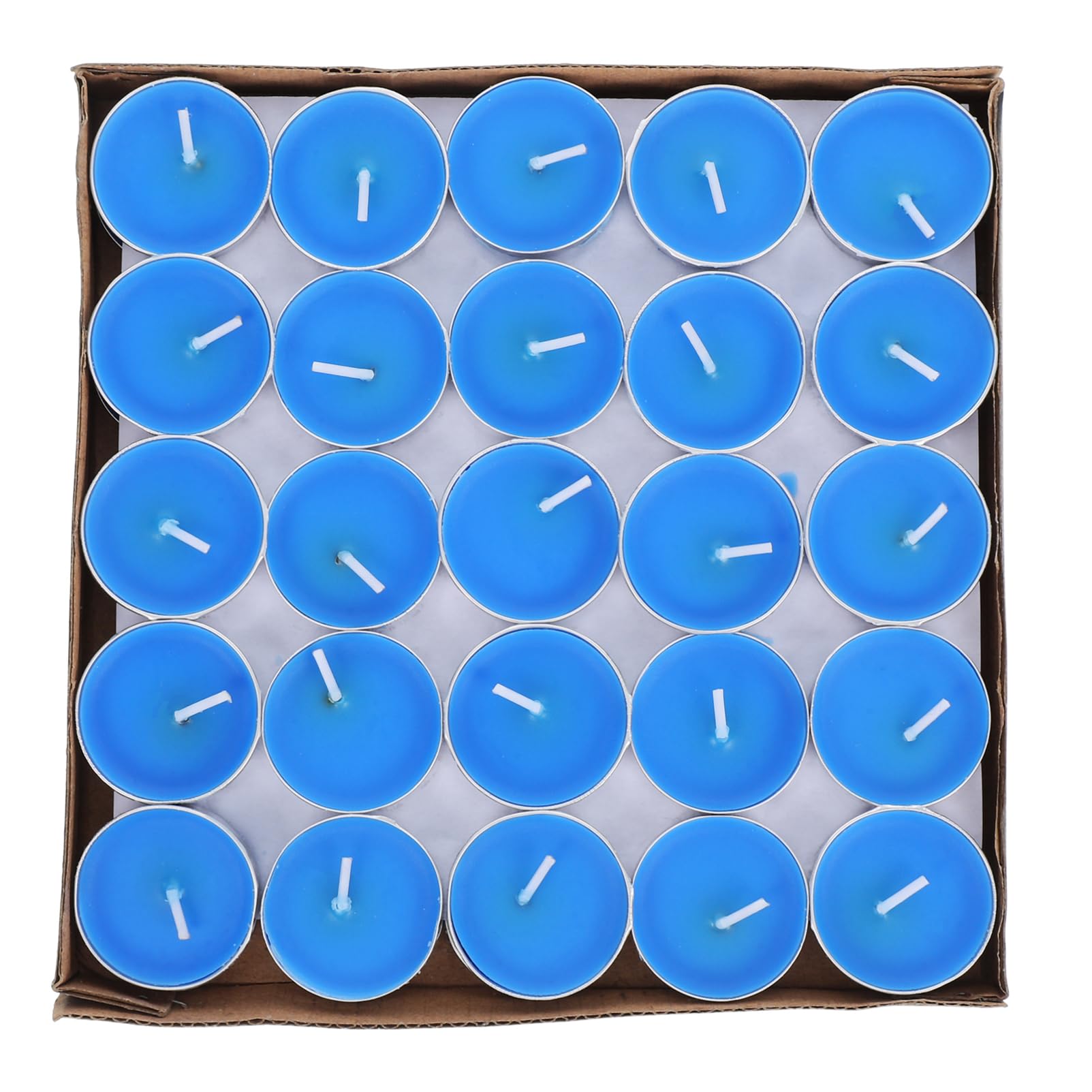 Cabilock 50pcs Round Tealight Candles Smokeless Decorative Mini Tea Lights for Weddings Parties Yoga and Emergency Lighting Clean Burning Romantic Favors