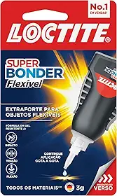 Loctite Super Bonder Flexível Controle, Gel Flexível, Super Cola com Fórmula Antigotejamento para Aplicações Verticais, Cola Transparente com Bico Preciso, 1x3g