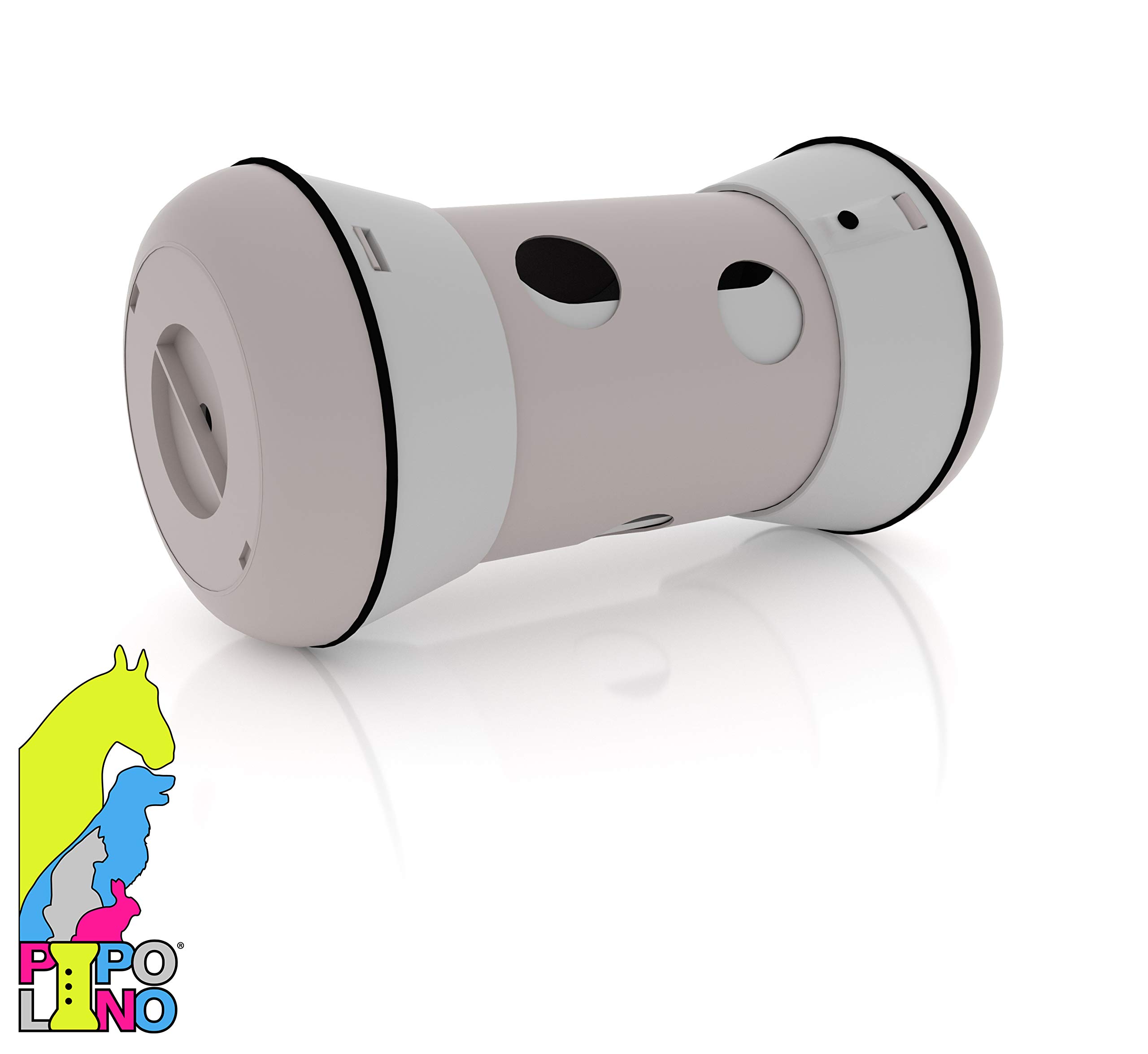 PIPOLINO L+ beige et taupe - Distributeur mobile et réglable d'aliments secs