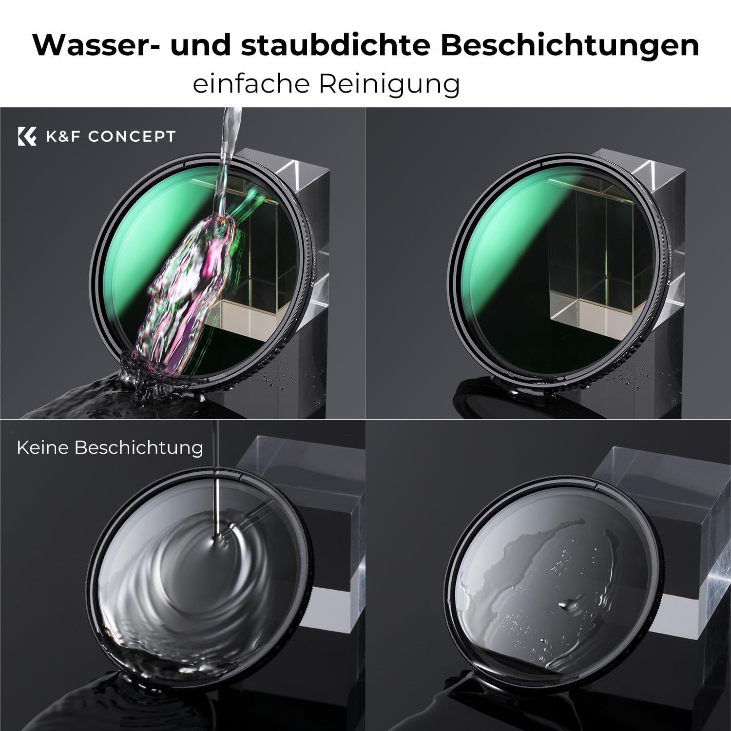 K&F CONCEPT Variabler ND Filter 82mm ND2-ND320 Graufilter(1-5 Blenden)