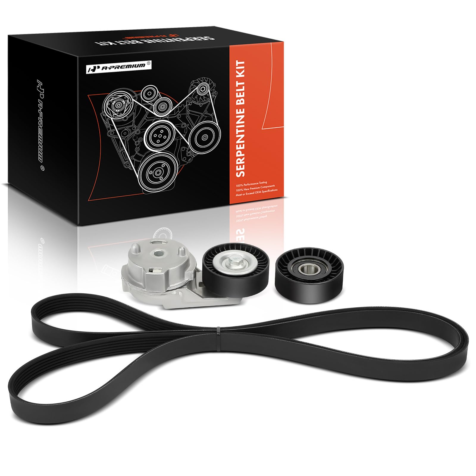 A-Premium Engine Serpentine Belt Drive Kit Compatible with Jeep JK Series Wrangler 2007 2008 2009 2010 2011, 3.8L