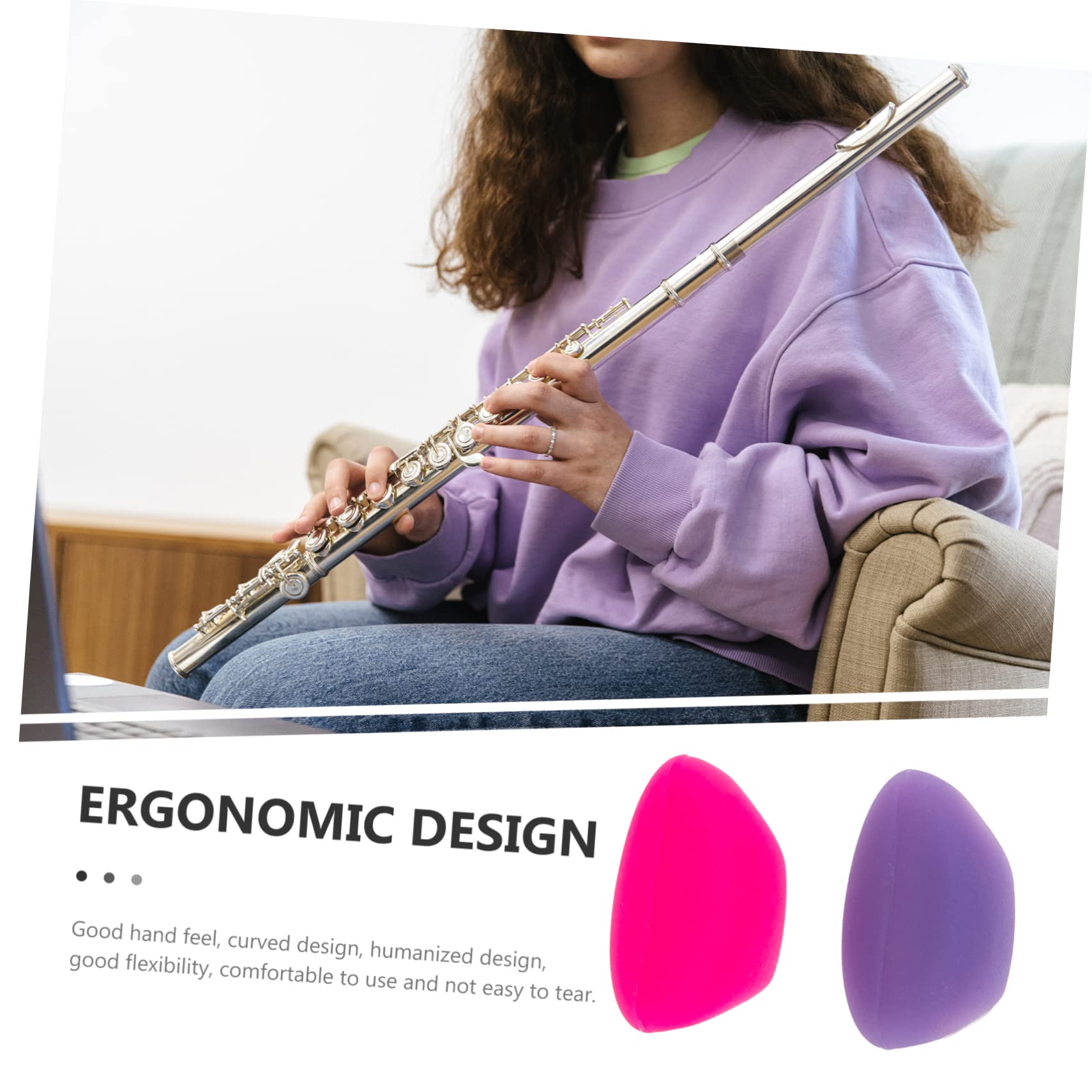 ifundom 2pcs Flute Finger Rest Cover Silicone Music Instrument Boys and Girls's Beginner Flute Finger Protector Child Instrument Case