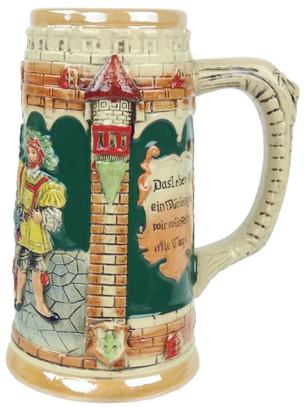 Beer Stein German Castle Festive Engraved Beer Mug by E.H.G. | .60 Liter