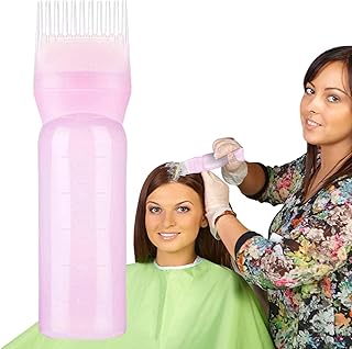 Garrafa Raiz para Cabelo,Garrafa Pente Raiz Portátil - Frasco aplicador pente raiz com escala graduada, coloração cabelo, tintura e cuidados com o Uwariloy