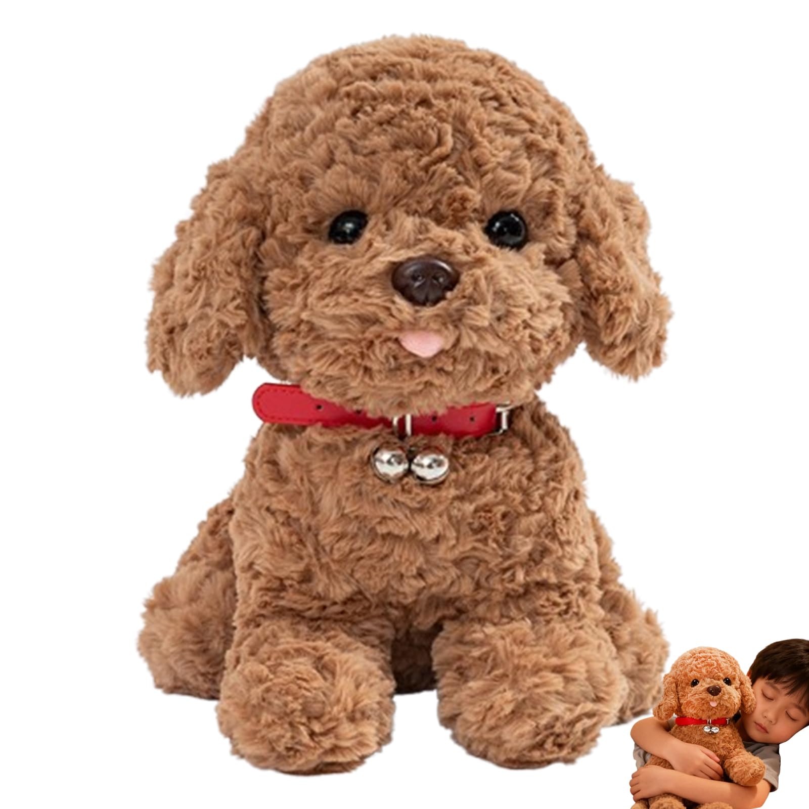 Hund Kuscheltier, 25/35/45cm Teddy-Hund Plüschtier, Stofftier Plüsch Puppe Kuscheltiere, Geschenk für Jungen Mädchen (braun,45CM)
