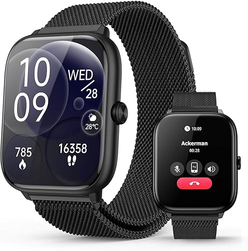 Smart Watch for Men with Blood Pressure Monitor, 2.06" AMOLED Always-On Display, IP68 Waterproof Fitness Tracker, 118 Sports Modes, Heart