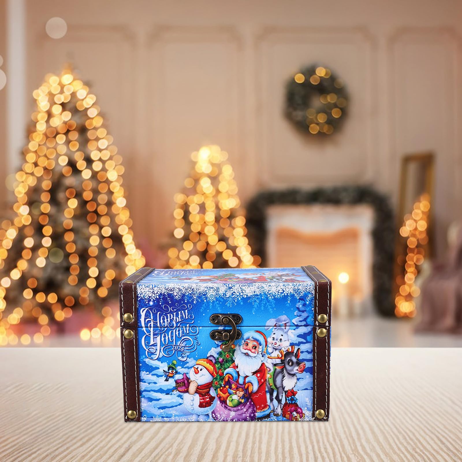 Toyvian 3 Stück Weihnachtsholzkiste im Vintage Stil für Schmuck und