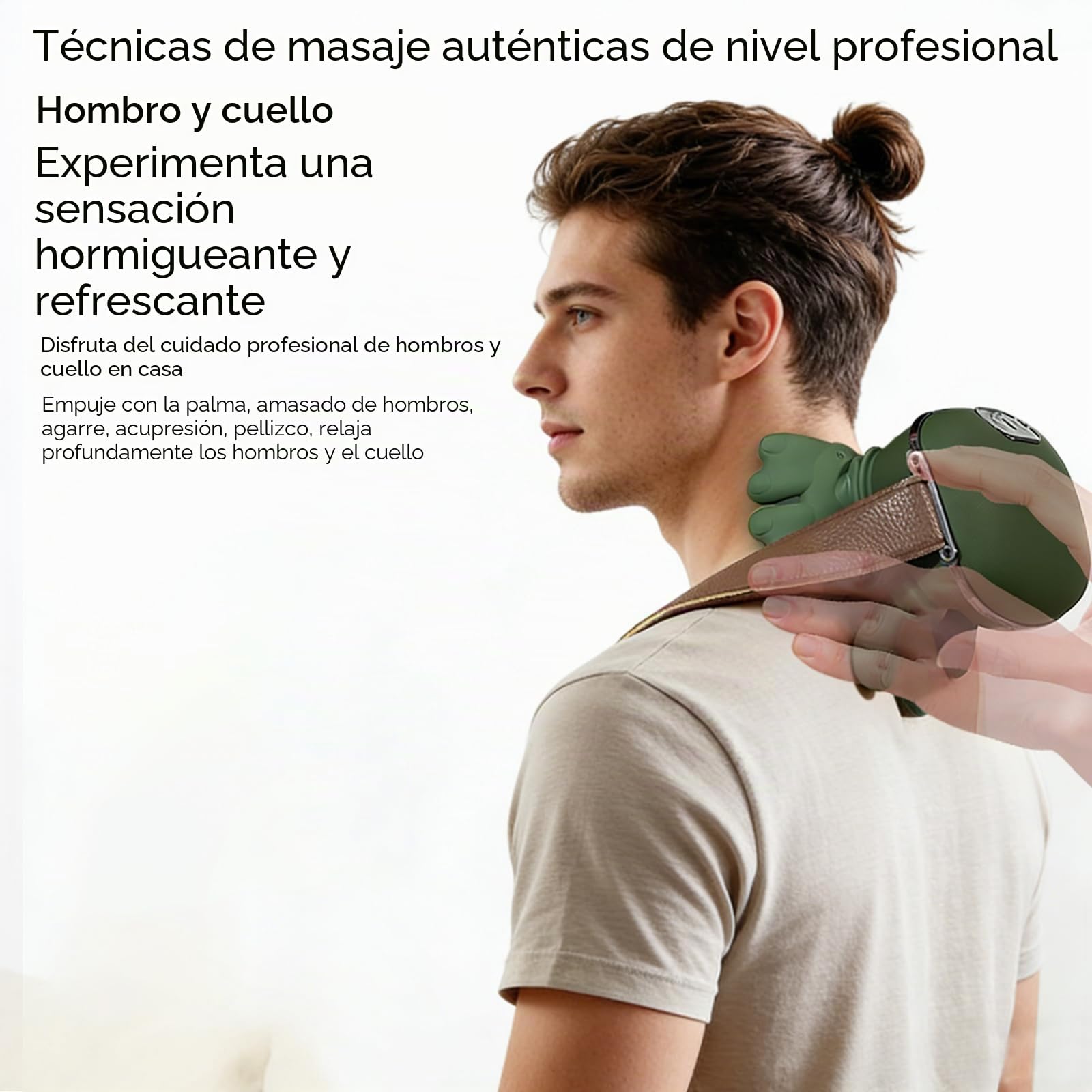 Masajeador Shiatsu Profesional para Cuello y Hombros, Masajeador de Tejido Profundo 4D con Calor