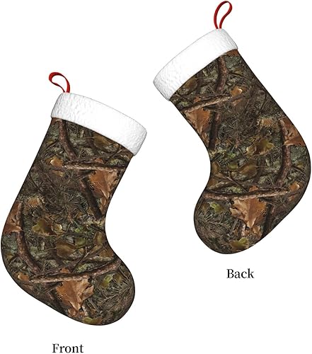 Miniatura 3 de Calcetín de Navidad de camuflaje grande, decoración de fiesta de Navidad, para colgar en la chimenea