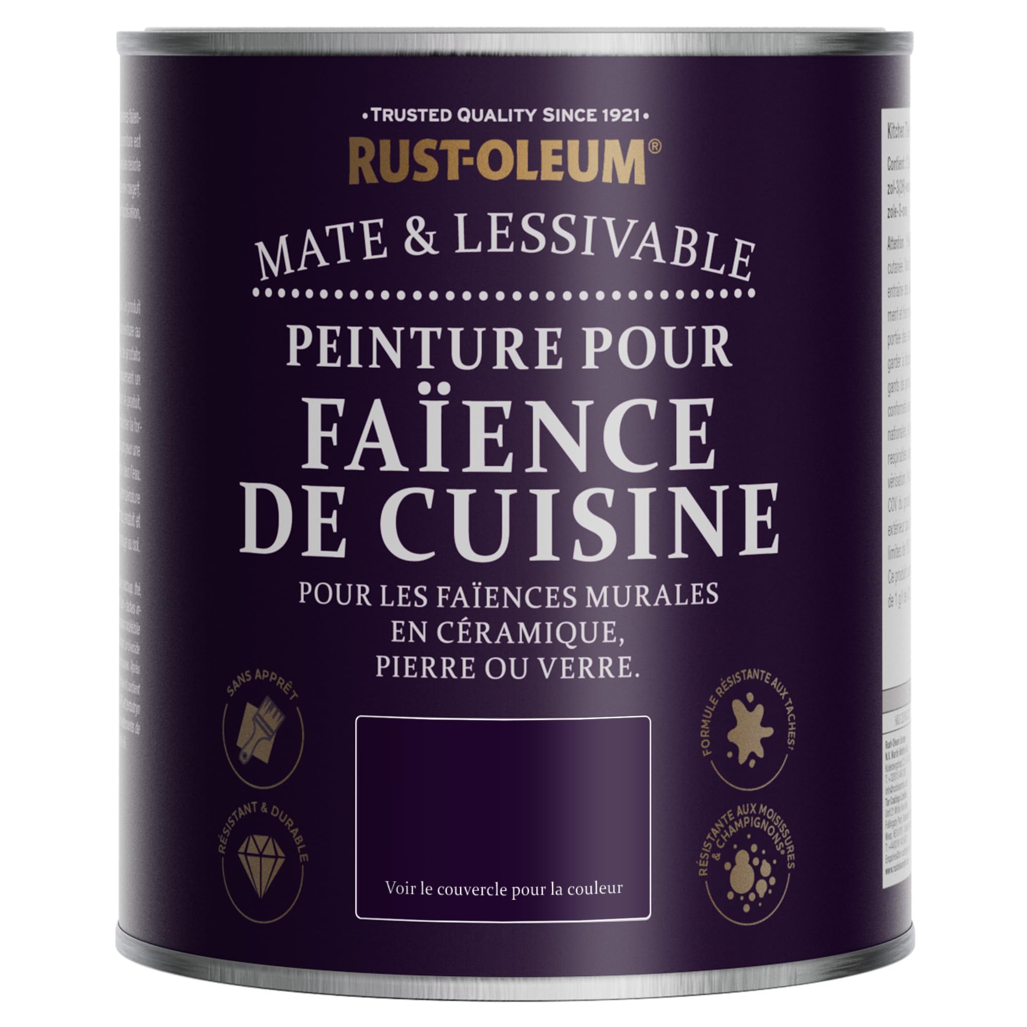 Rust-Oleum Peinture Rose Résistante à l'eau pour Faïence de Cuisine, Finition Mate - Bonbon 750ml