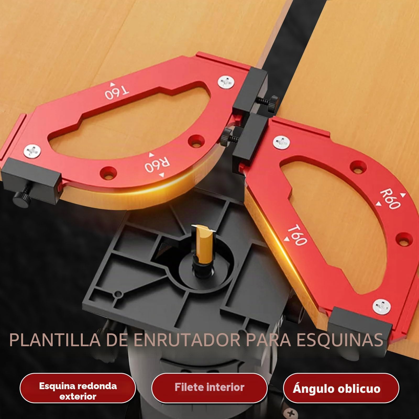 7 plantillas de enrutador de radio, tablero de madera de aleación de aluminio, herramienta auxiliar de corte de arco, plantilla de esquina de enrutador, plantilla de bricolaje R10 R15 R20 R25 R30 R35