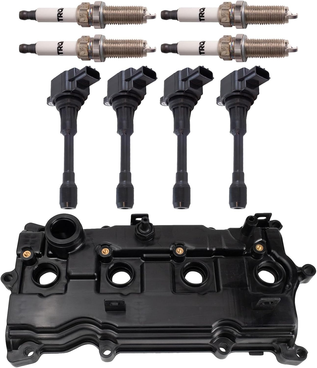 Ignition Coil and Spark Plug Kit 9 Piece Iridium Spark Plugs Valve Cover Compatible with 2014-2015 Infiniti QX60 2013-2017 Nissan Altima 2014 Pathfinder 2014-2016 Rogue