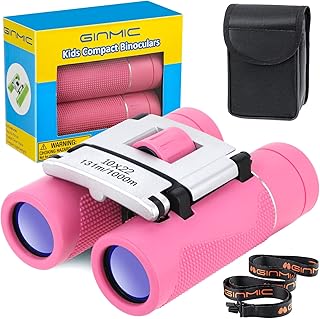 Binoculars for Kids, 8 x 21 Real Optics Mini Compact Kids Binoculars with Neck Strap - Waterproof Children's Binoculars for Spy Camping, Bird Watching - Telescope Toys for 3-12 Years Boys Girls-b