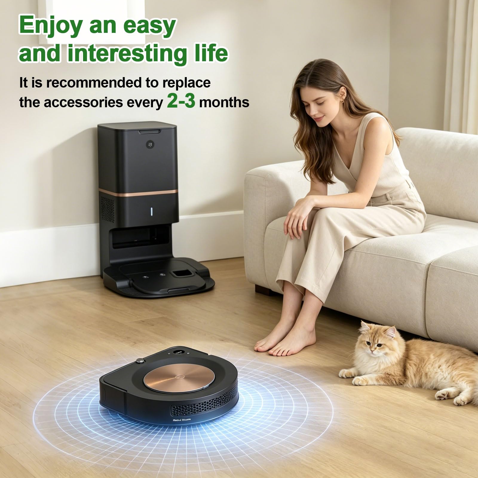 BSDY YQWRFEWYT Części zamienne pasują do iRobot Roomba s9 (9150) s9 + s9 Plus (9550) Zestawy robota odkurzającego Wi-Fi (2 gumowe szczotki, 4 filtry 6 szczotek bocznych)