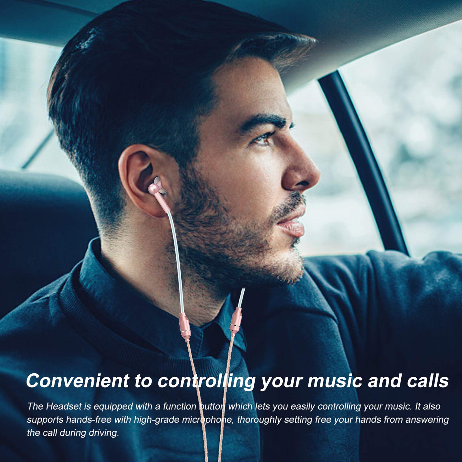 FC31 Écouteurs intra-auriculaires à tube d'air anti-rayonnement 3,5 mm Casque de musique filaire sans rayonnement Contrôle du volume de réduction du bruit avec microphone