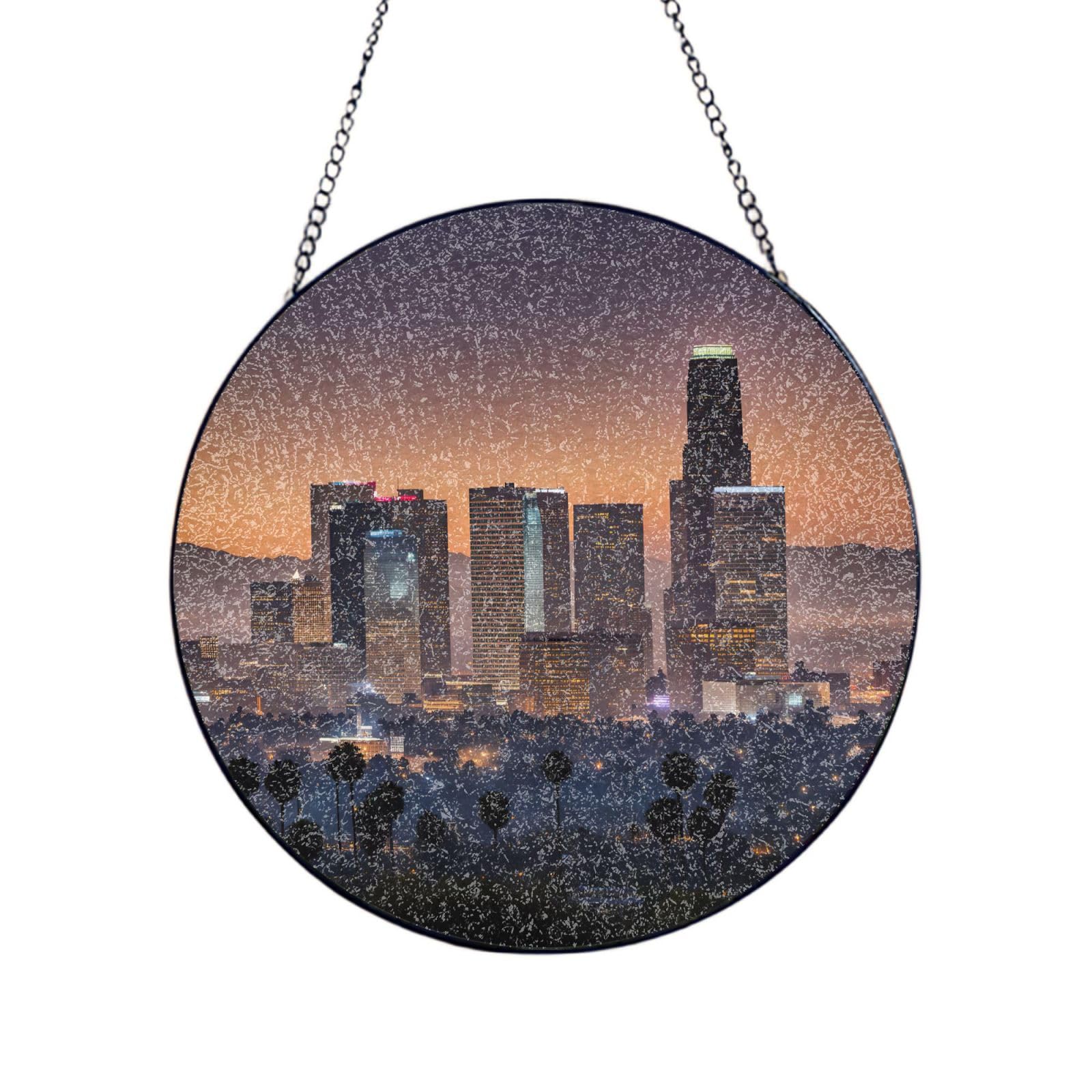 Atrapasueños de cristal reflectante con silueta de Los Ángeles para regalo