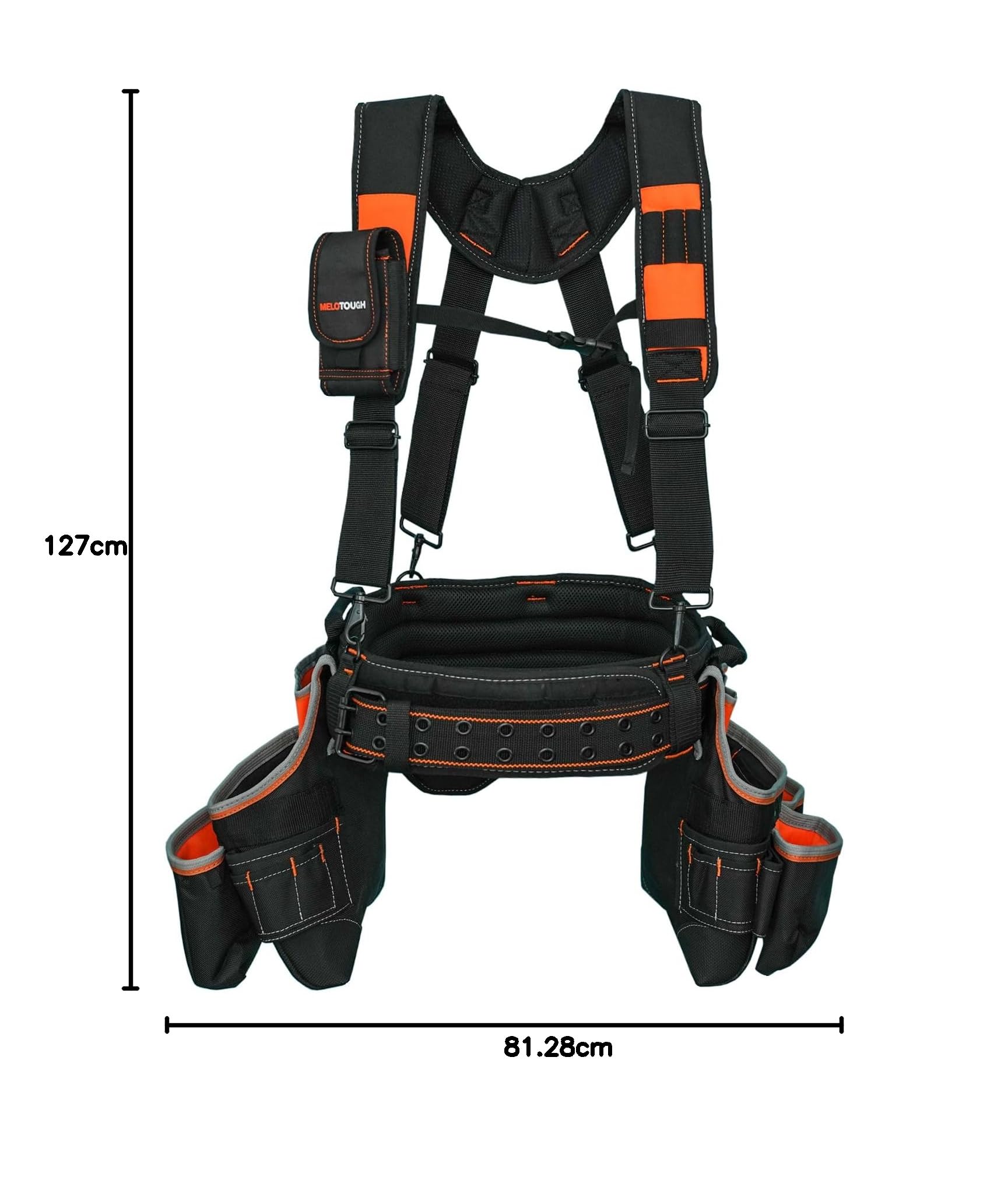 MELOTOUGH Pro Framer Combo System - Cintura per attrezzi con bretelle, custodia per attrezzi da costruzione, resistente e multifunzione per elettricisti, coperture, appaltatori