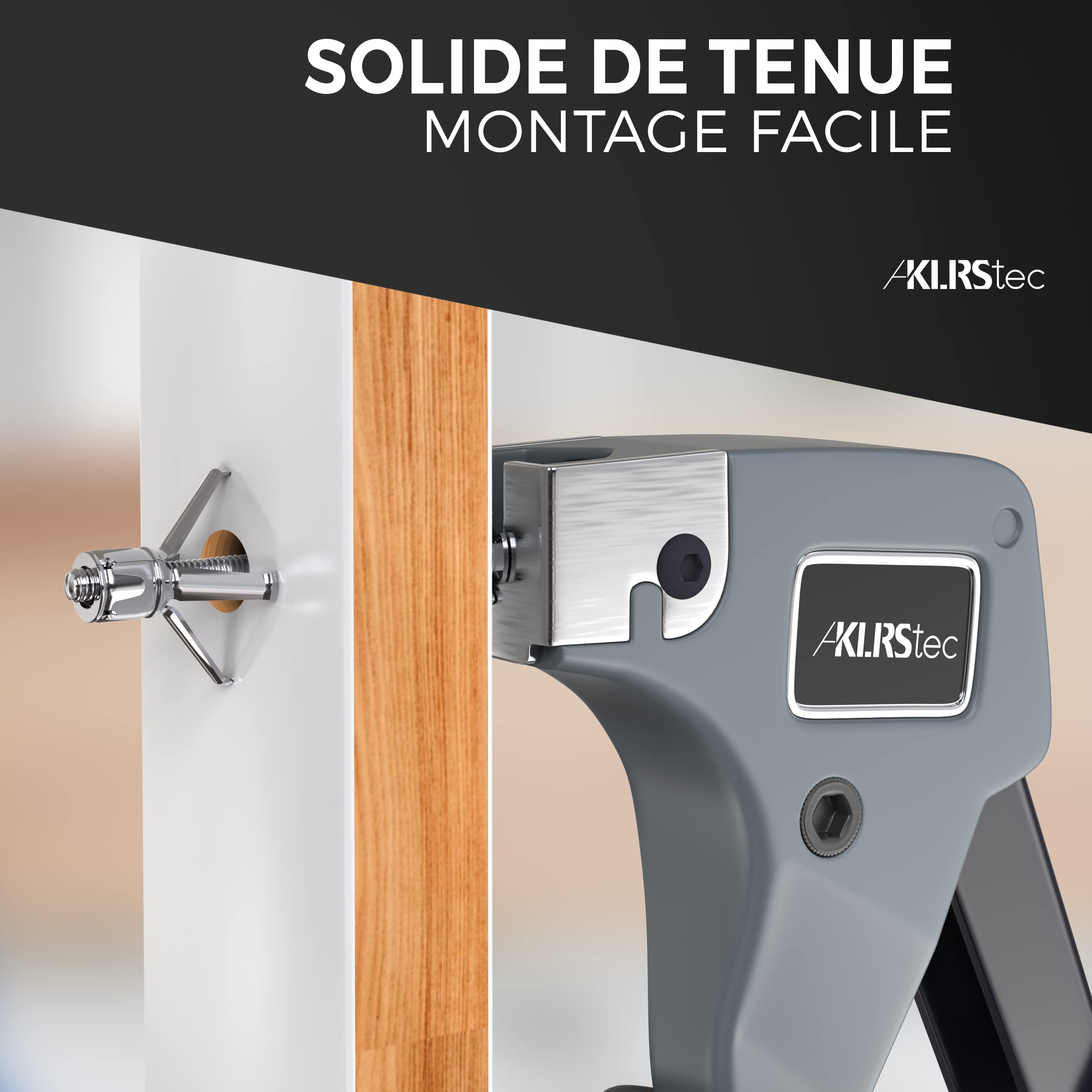 KLRStec Kit de Chevilles de fixation professionelle - Pince de montage pour carton-plâtre y compris chevilles métalliques pour cloisons creuses en 6 tailles différentes