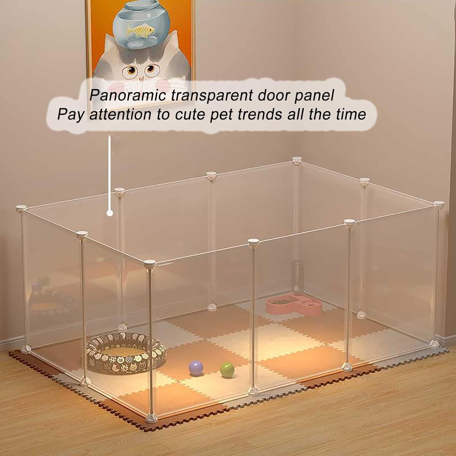 Ventilazione Gabbia for Gatti: Piccola, in Metallo, smontabile e Facile da Pulire(111x75x65cm(A))