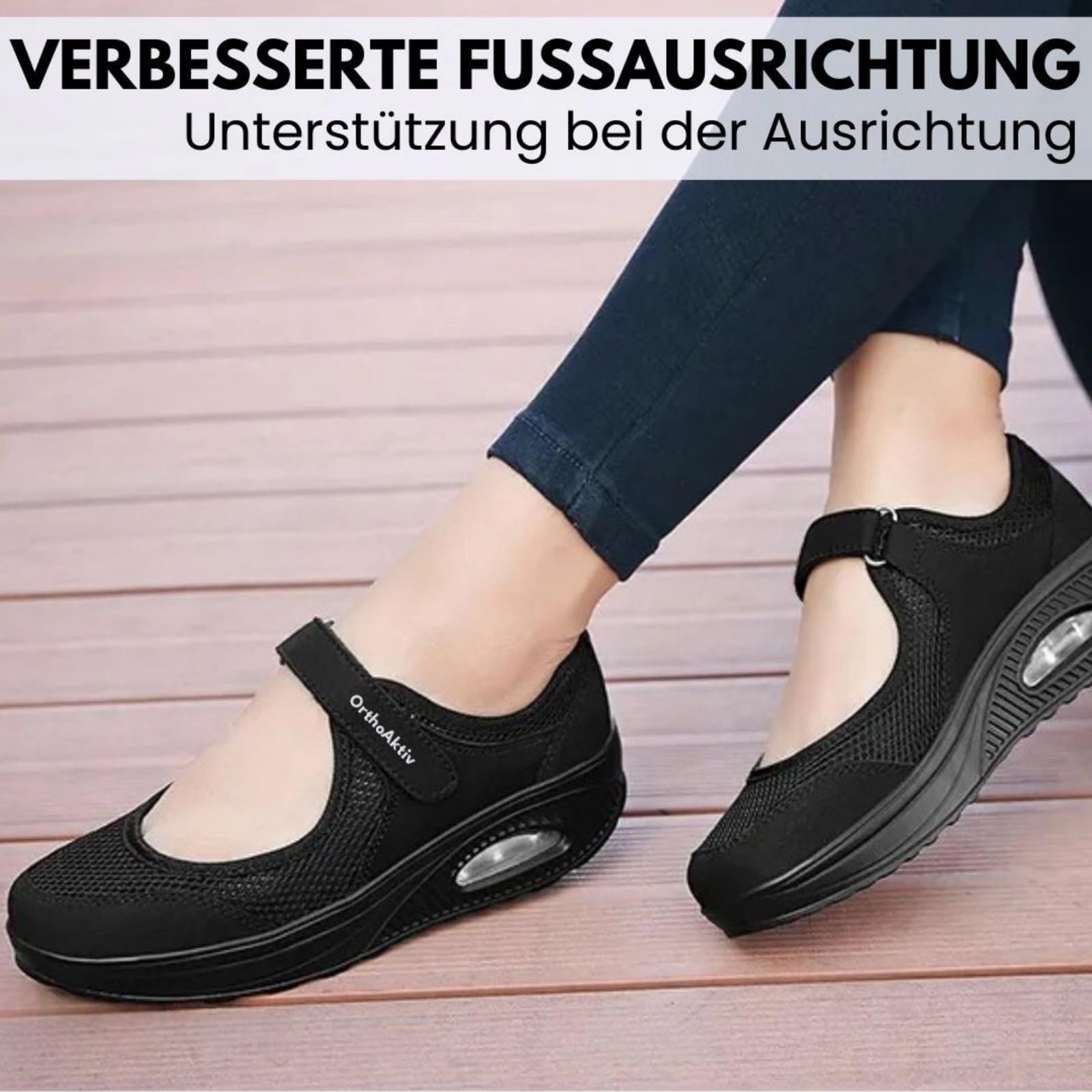 OrthoAktiv - gesunde Schmerzlinderungs-Schuhe für Damen，Hergestellt aus hochwertigen Materialien, leicht und einfach an und auszuziehen, bequem und modisch