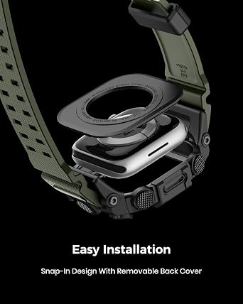amBand Bands Case Compatible with Apple Watch SE 3/SE 2/SE/6/5/4 44mm for Men, M3 Rugged Heavy Duty Cover Tactical Strap Military Grade Protective Bumper Protector for iWatch 44 mm Men Army Green