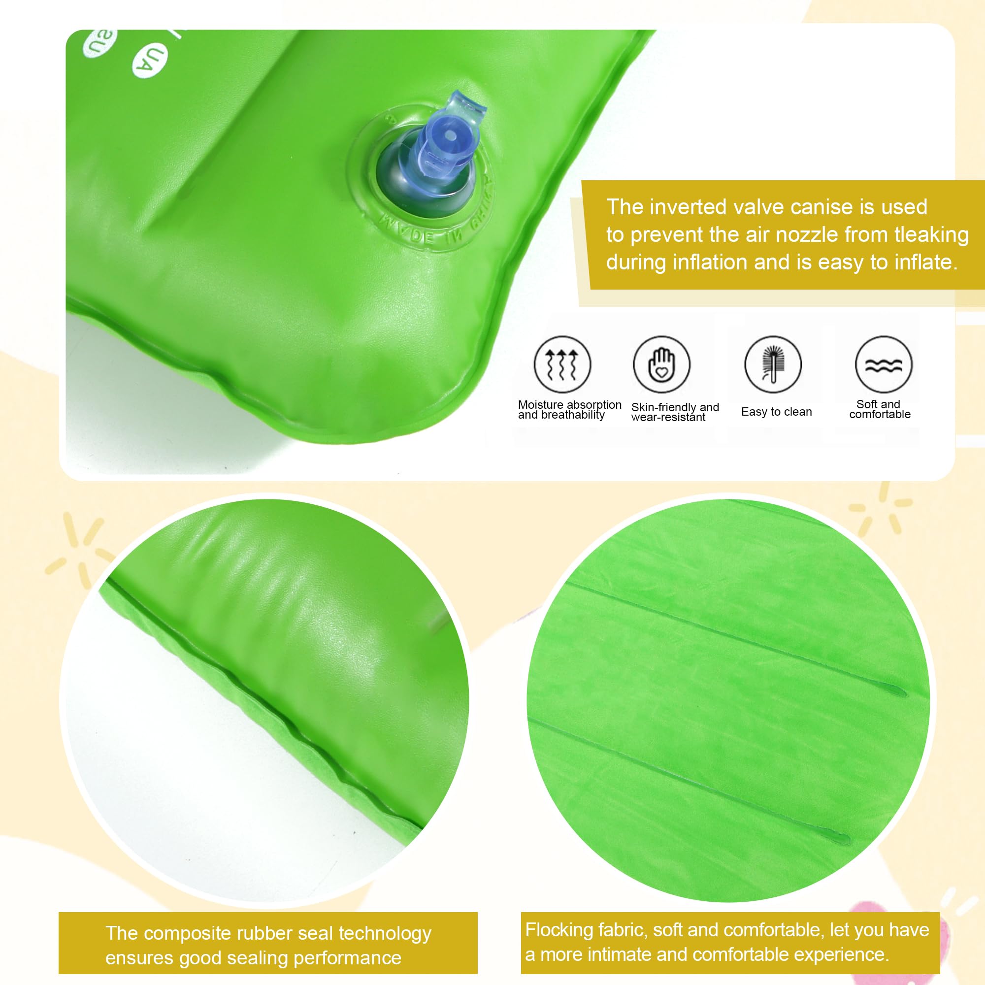 JSMTKJ Cojines inflables 4X Almohadas Inflables de Viaje para Acampar Almohada de Viaje Inflable Hinchables Cojín de Aire para Acampada, Senderismo, Auto