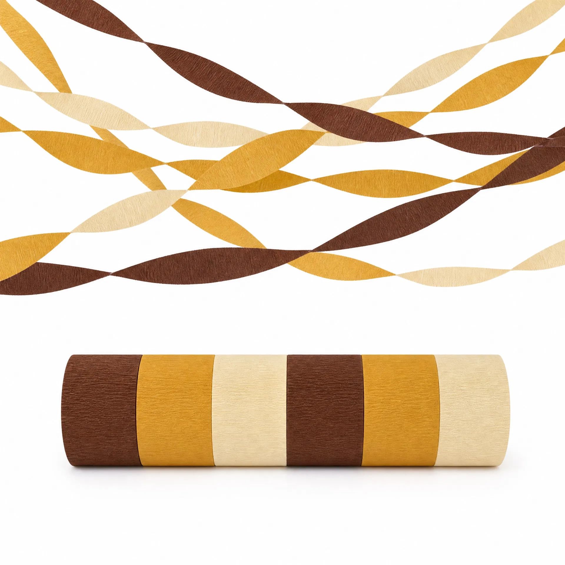 Capesaro 6 Rolls Brown Crepe Paper Streamers Party Streamer, Neutral Brown Crepe Paper Party Streamers for Boho Rustic Wedding Party,Baby Shower Gender Neutral Birthday Party Decorations