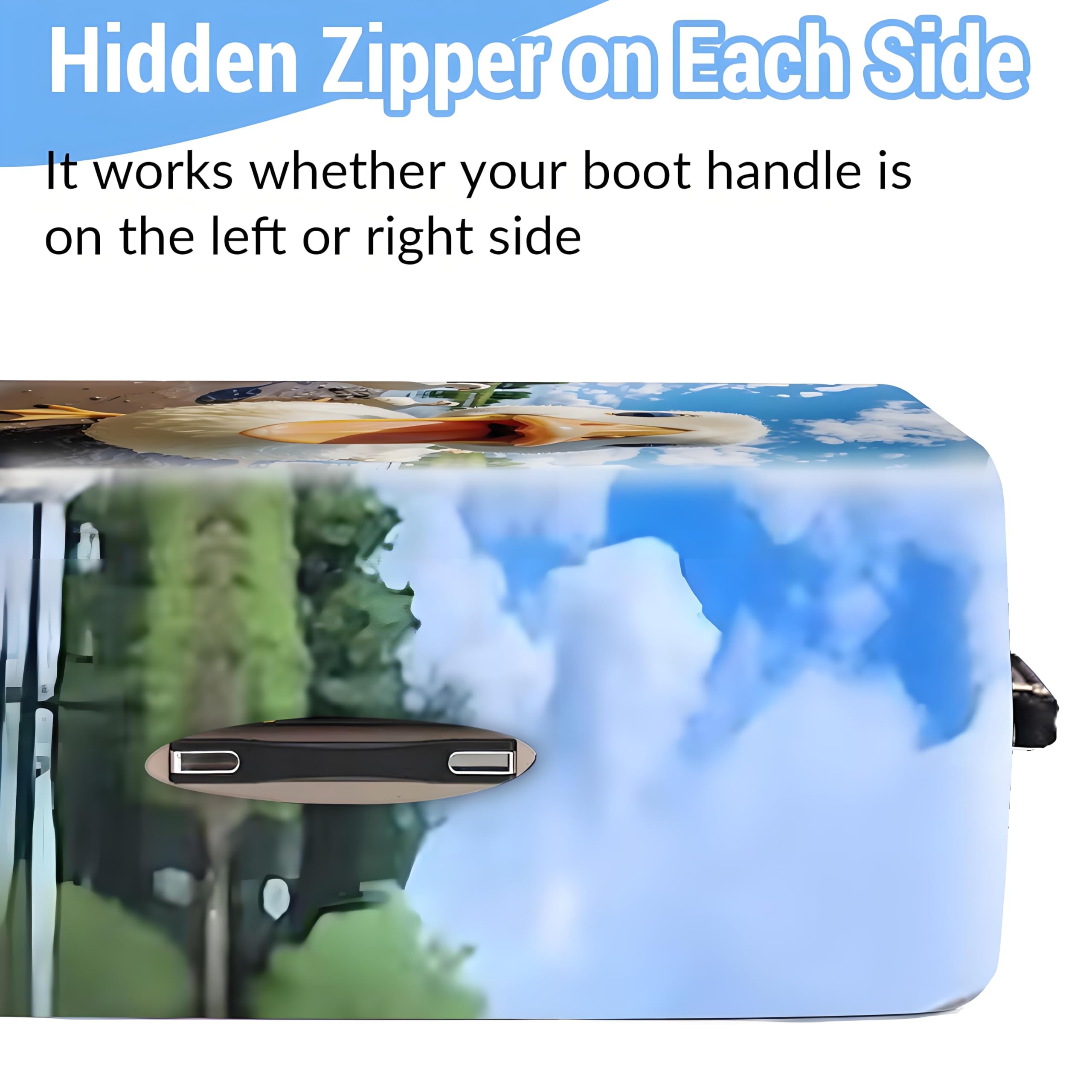 FANSU Elastisch Kofferhülle Kofferschutzhülle, 3D Ente Druck Kofferüberzug Schutzhülle mit Reißverschluss, Elasthan, Waschbar Tierdruck Luggage Cover- 18 bis 32 Zoll