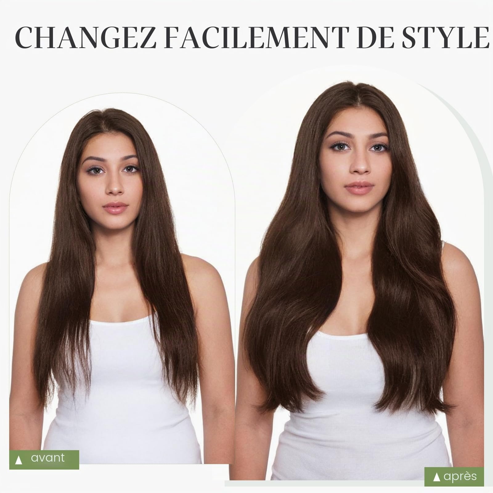 MY-LADY Extension Cheveux Naturel Fil Invisible 30cm Rajout Cheveux Humain Vrais avec Corde Ajustable pour Femmes #02 Marron Foncé 55g