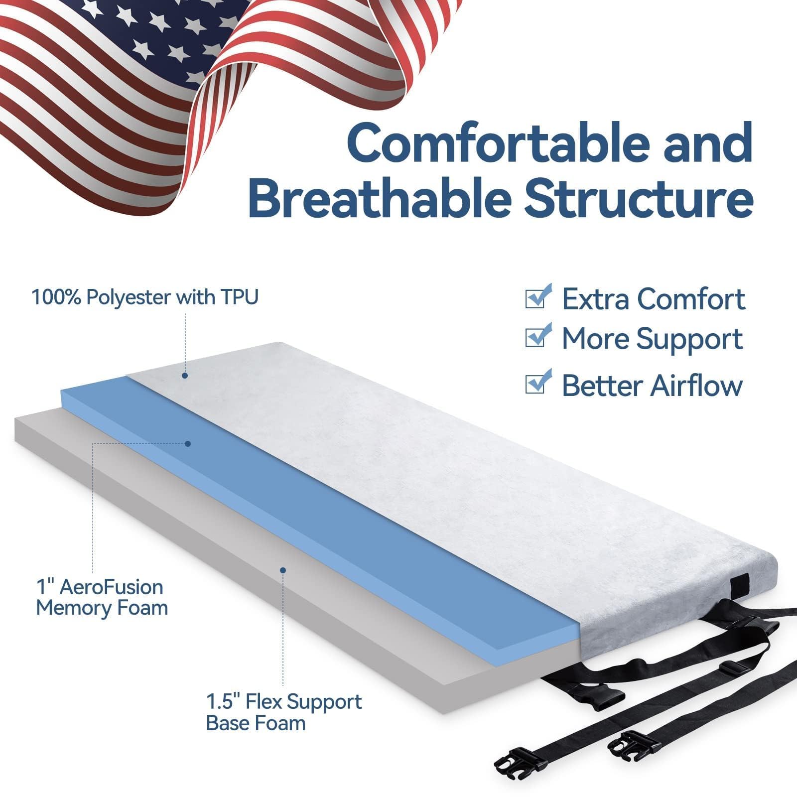 Campleir Foldable Floor Mattress | 4" Thick Foam Sleeping Pad | 75x31.5" For Camping & Guests