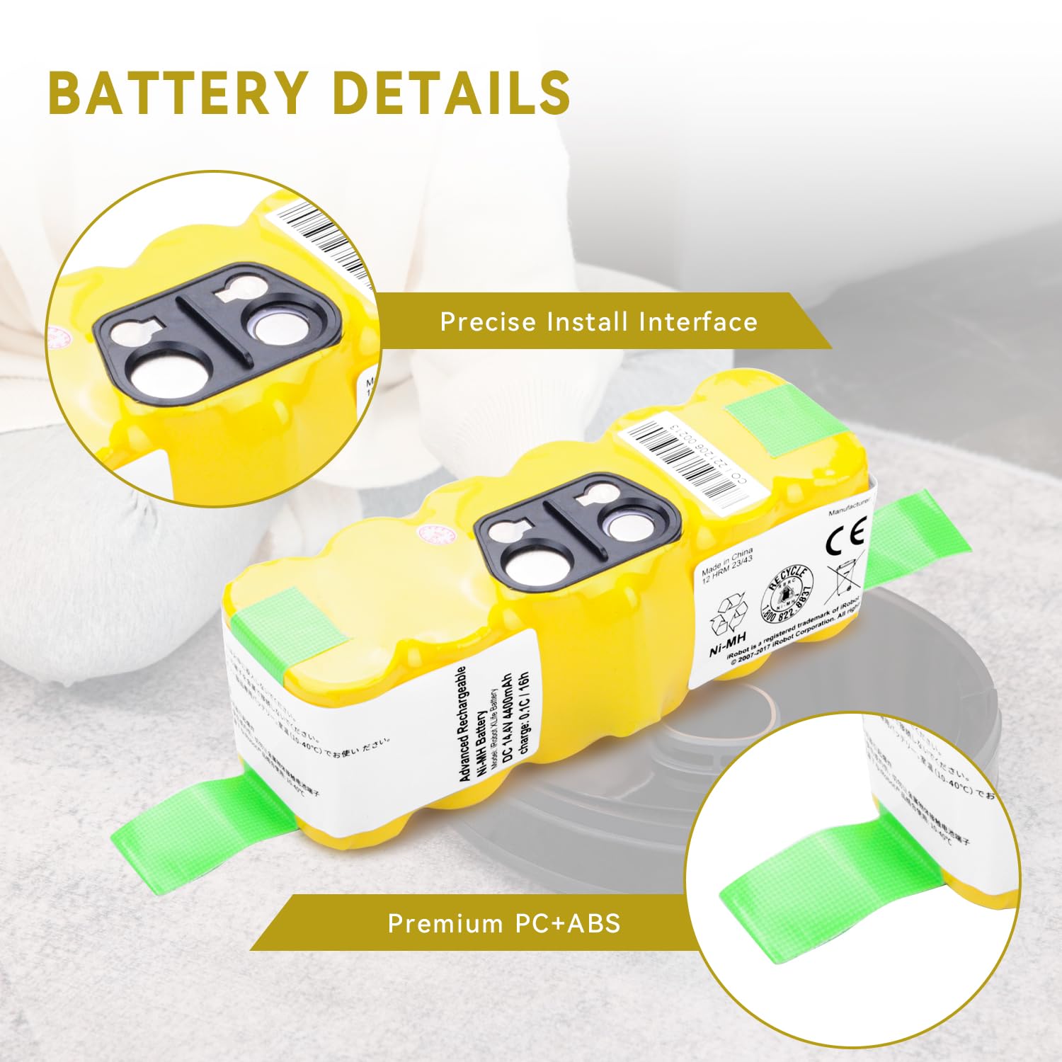 Amazon.com: 4400mAh Replacement Battery for iRobot XLife Extended 