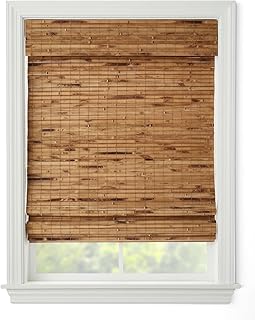 Cordless Woven Wood Roman Shades, Sizes 20 to 72 Wide and 24 to 72 High,...