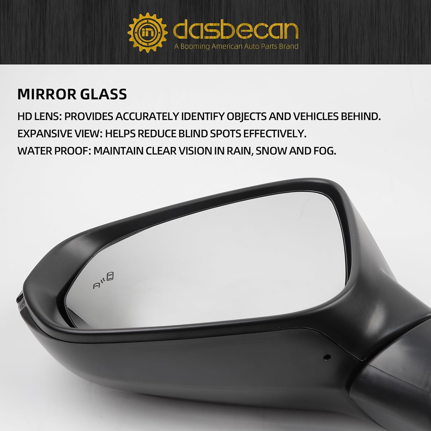 Dasbecan Left Driver Side Mirror Compatible with Lexus NX200t NX300 NX300h 2018-2021 with Power Folding, Power Heated Glass, Turn Signal, Blind Spot Detection, Memory Replaces 87940-78042 (13Pins)