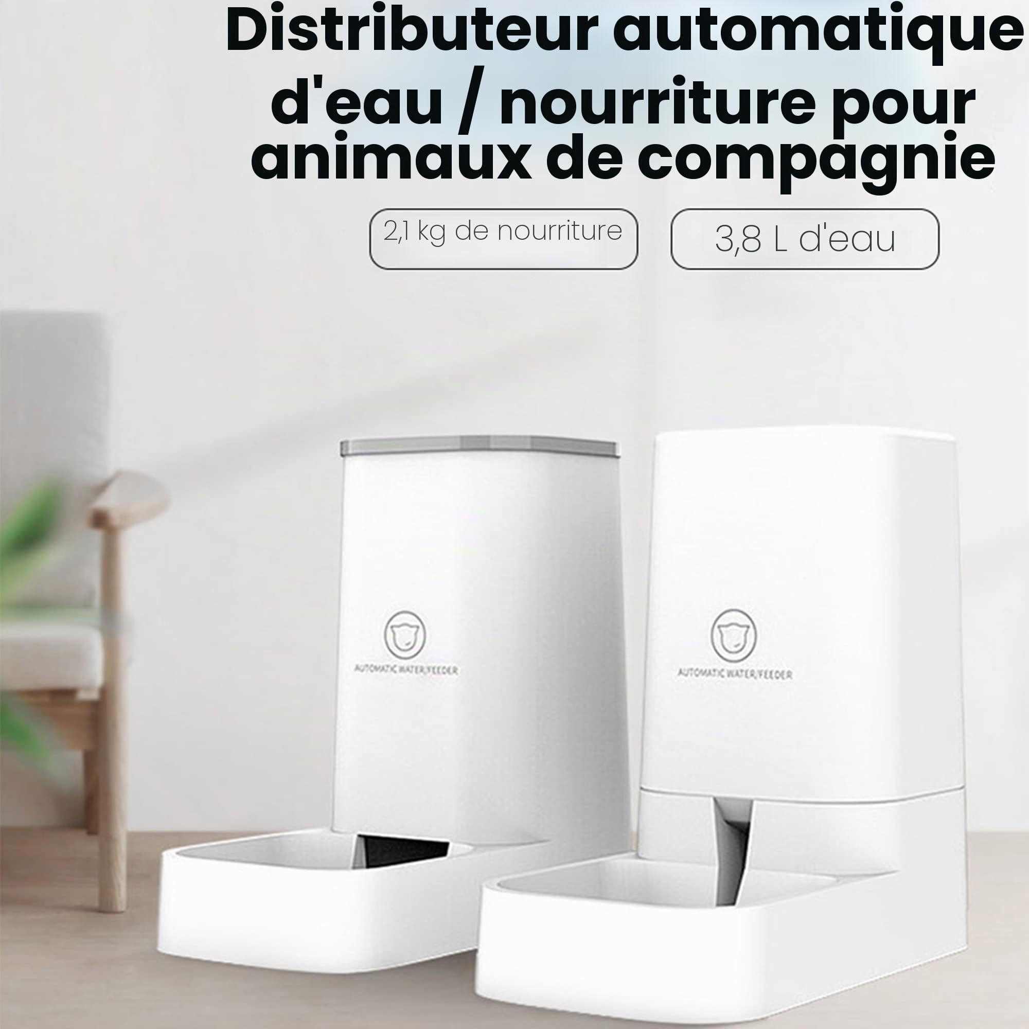 WYFCR Mangeoire Automatique pour Chat et Chiot, mangeoire Intelligente pour Animaux de Compagnie pour Petits Animaux, Couvre Une superficie de 0045 m², Design Amovible, Facile à Nettoyer