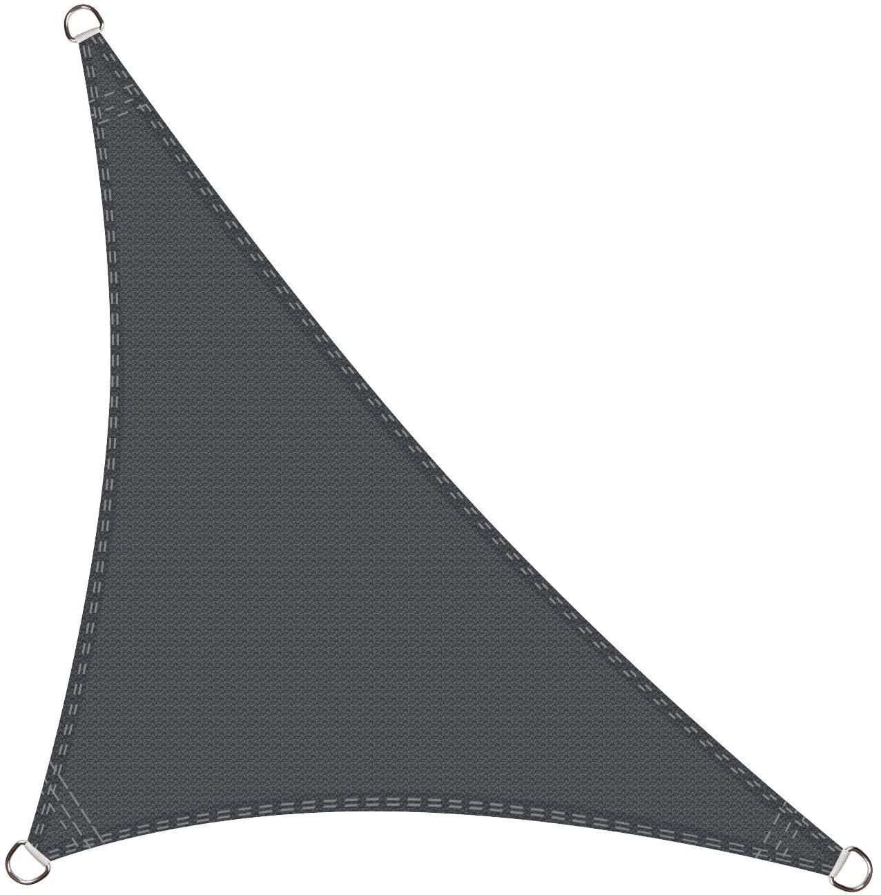 Cool Area Sun Shade Sail 5x5x5m Triangle, HDPE UV Block Patio Canopy in Color Graphite