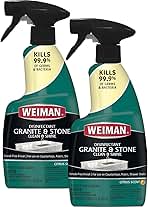 Weiman Disinfectant Granite Daily Clean & Shine - 12 fl oz (2 Pack) Safely Clean Disinfect and Shine Granite Marble Soapstone Quartz Quartzite Slate Limestone Corian Laminate Tile Countertop