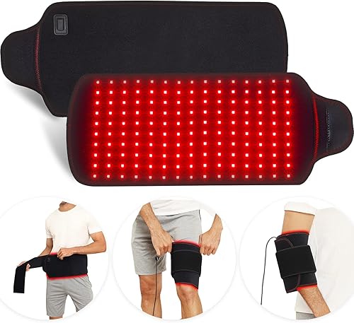 Cinturón de terapia de luz roja para cuerpo, 150 piezas LED de 660 nm y 850 nm de terapia de luz infrarroja cercana con modo de pulso, dispositivo disponible en Yaxa Peru