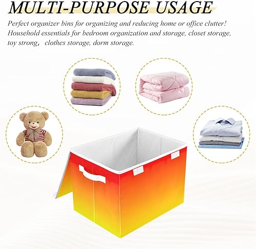 Miniatura 7 de GAIGEO Sunset Gradient - Contenedores de almacenamiento plegables, almacenamiento y organización, cubos de almacenamiento apilables, almacenamiento