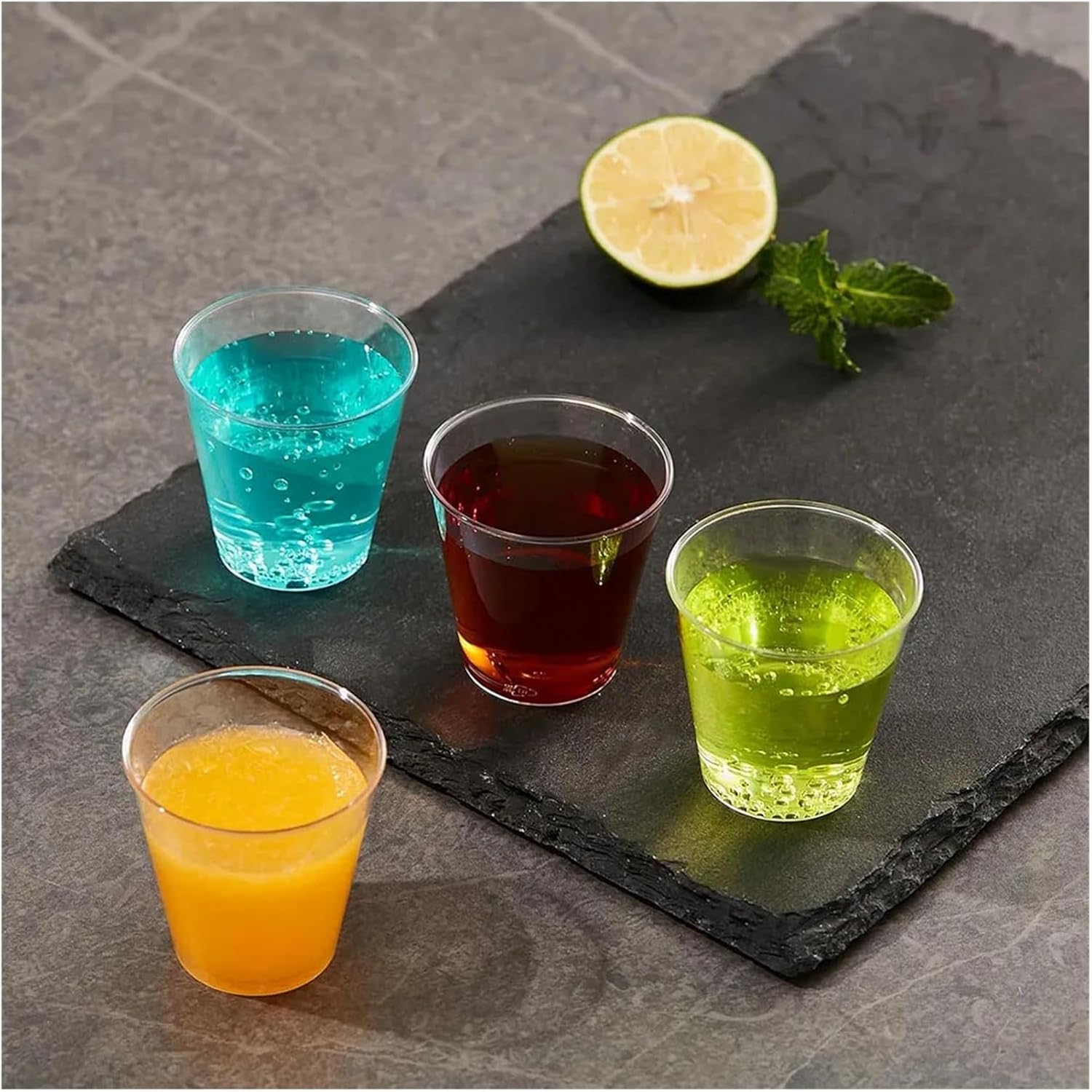 Shot Glasses Disposable 200pcs 1OZ Plastic Shot Glasses, Disposable Cups, Tasting Party Perfect for Whiskey, Wine, Food Samples, and Parties