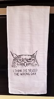 Embroidered 100 Percent Rung Spun Cotton Flour Sack Kitchen Towel - I think I've Seized The Wrong Day Owl