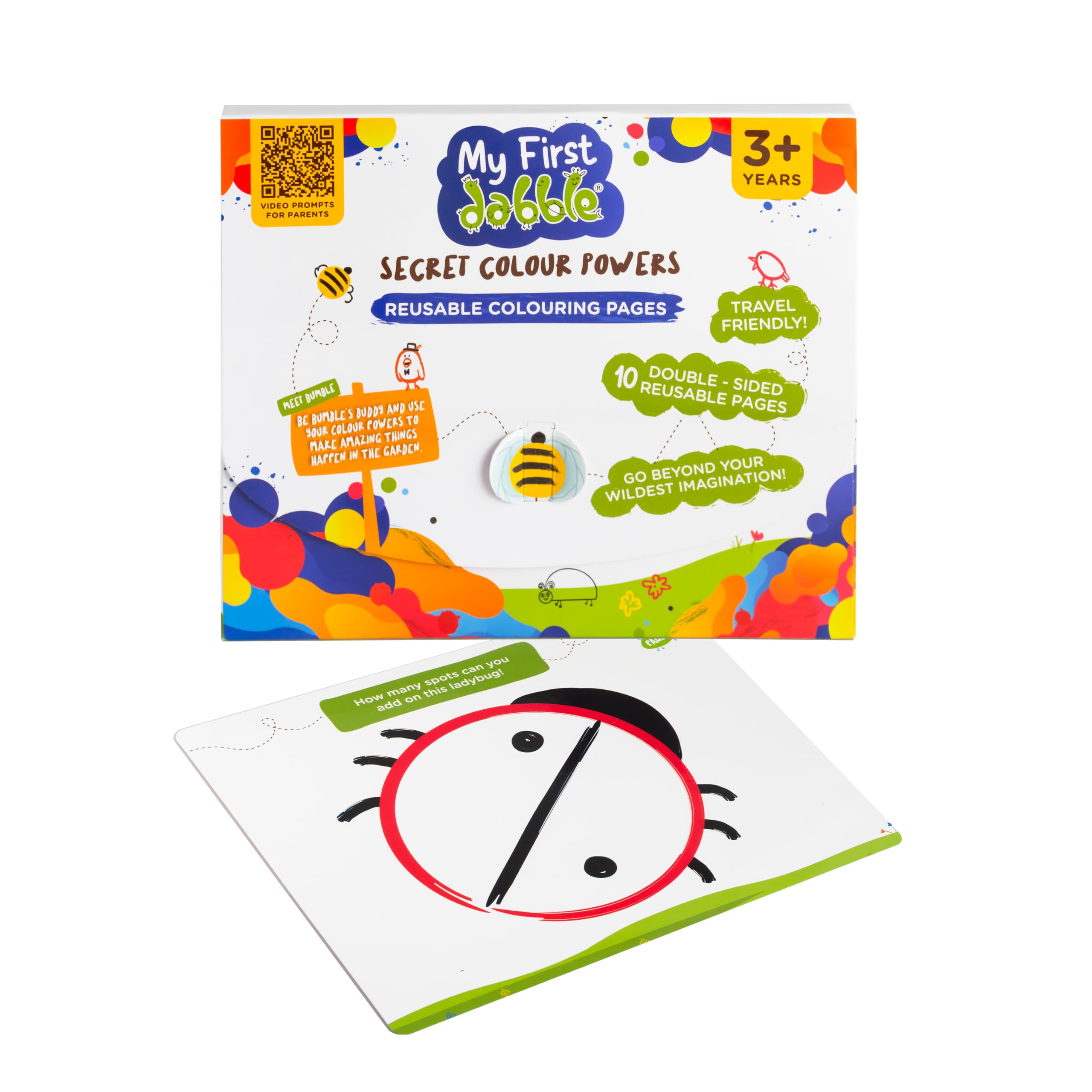 dabble Colouring Pages for Toddlers and Kids | Paint and Wipe Set for Kids | Animal Painting Sheets | Story-Inspired Scenes | Art & Craft Activity | Preschool Birthday Return Gift | Ages 3+